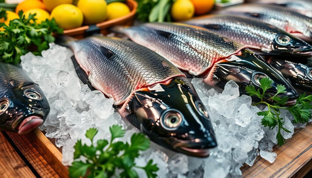 Fresh black cod selection