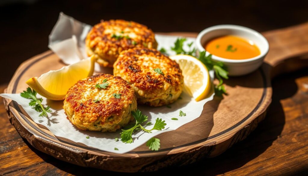 Lion's mane mushroom crab cakes