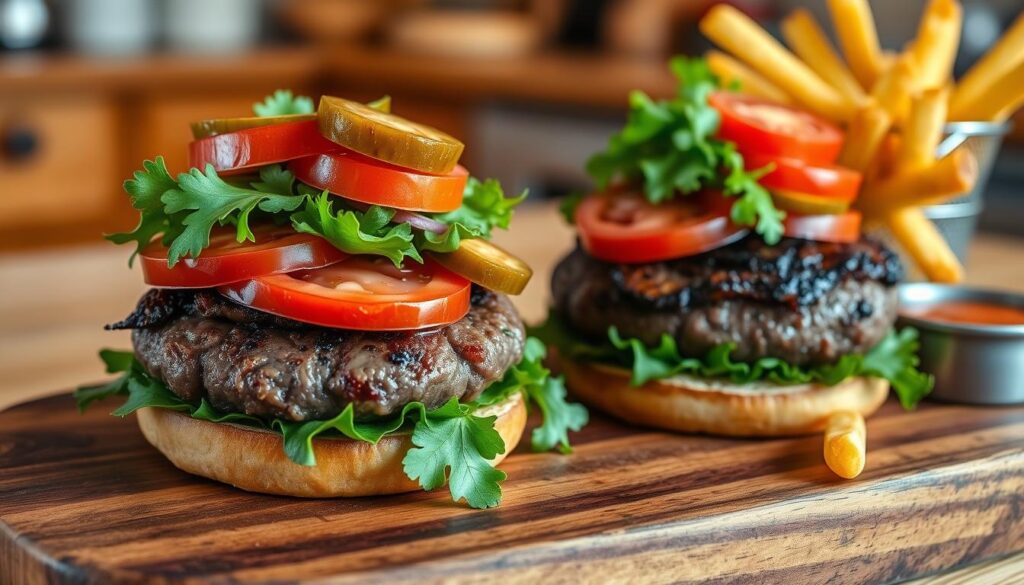 Venison burgers on a plate