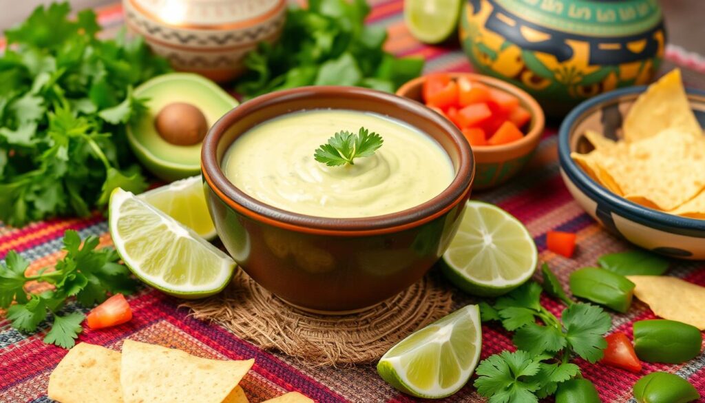 Avocado crema in traditional Mexican cuisine