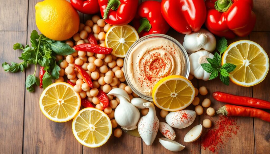 Roasted red pepper hummus ingredients